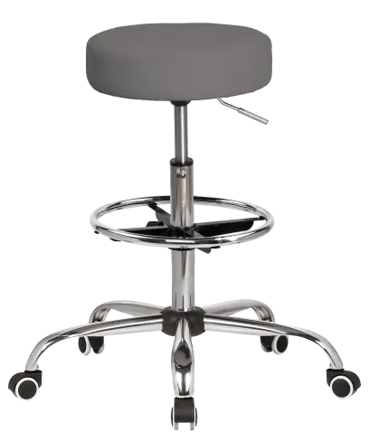 LZ 21SP EXT židle lékařská, HR sedák, kříž chrom, kruh pro nohy, ekokůže šedá